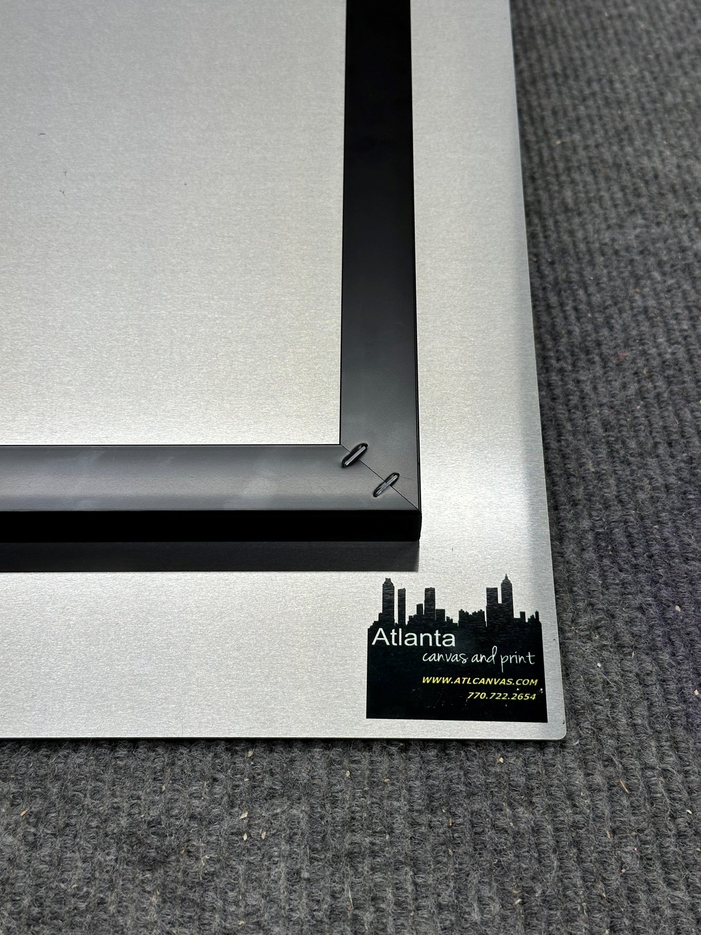Wooden offset hanger device for metal prints. - Atlanta Canvas and Print